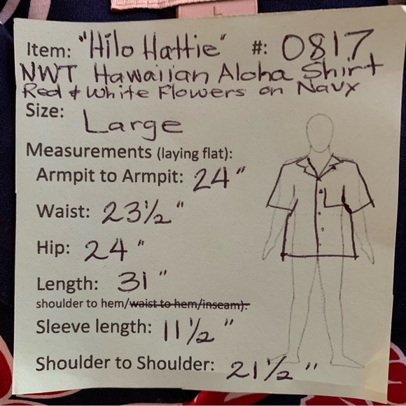 🌴 “Hilo Hattie” NWT Hawaiian Aloha Shirt size L 🌴 - Picture 12 of 12